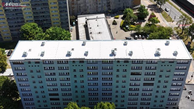 Renowacja dachu bloku mieszkalnego w Tychach