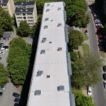 Widok dachu po renowacji płynną membraną poliuretanową Hyperdesmo Fast